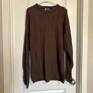 Vintage Chaps Ralph Lauren Long Sleeve Brown Sweater 100% Cotton - Size Large